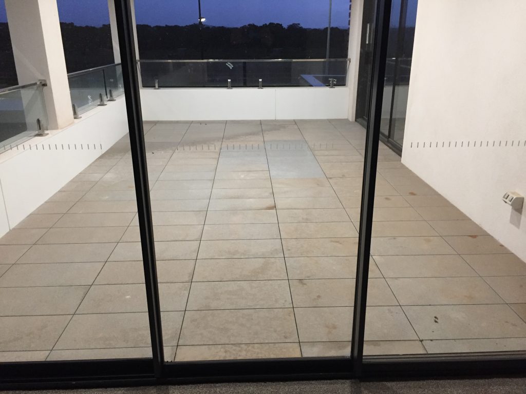 tiled outdoor living space
