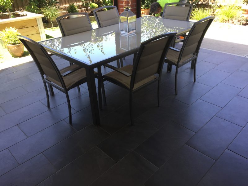 offset pattern tiles outdoor living